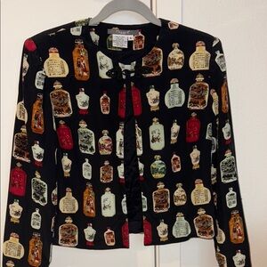 Vintage Black Printed Jacket